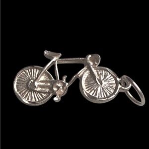 Vintage Bicycle 925 Diamond cut Sterling Silver Pendant